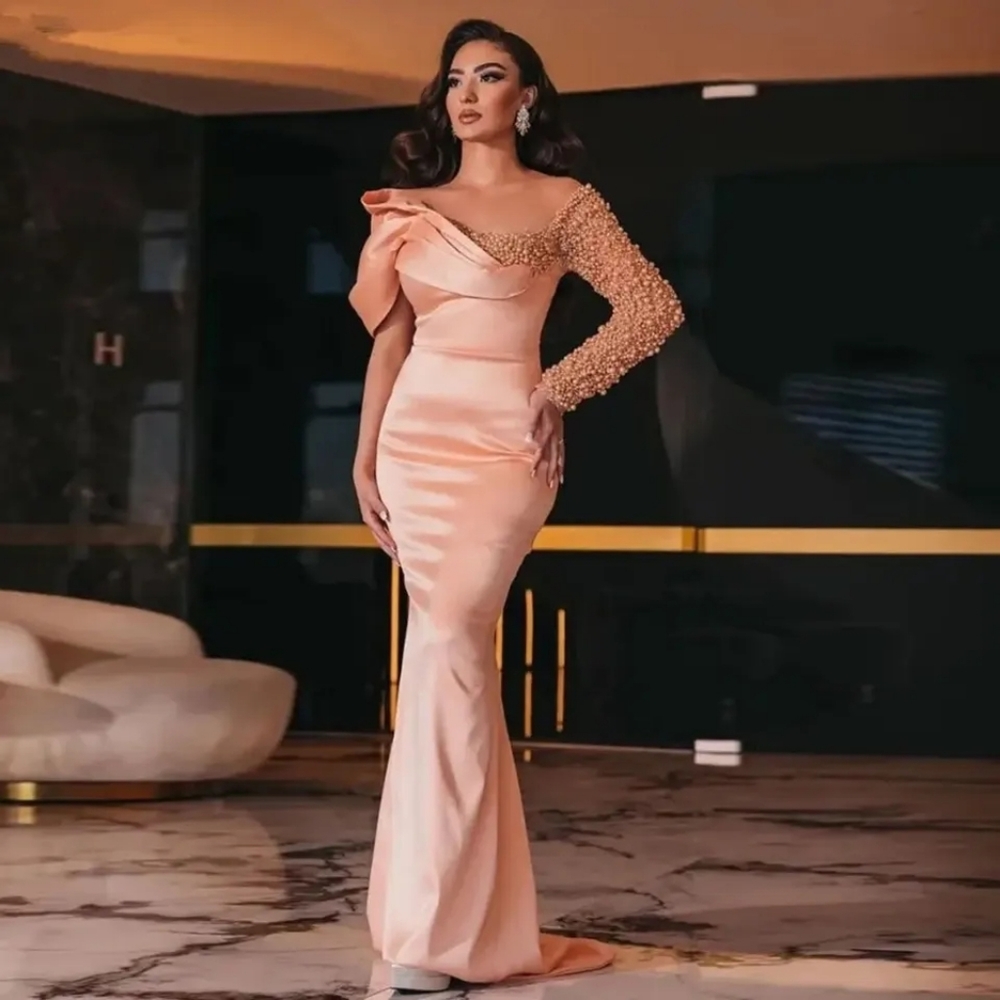 High-quality elegant satin dress